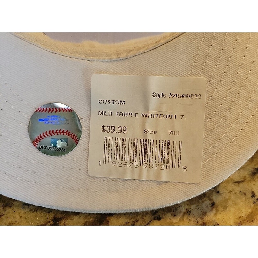 Houston Astros hat cap New Era 59Fifty Fitted Size 7 MLB Baseball White - Picture 7 of 13
